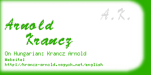 arnold krancz business card